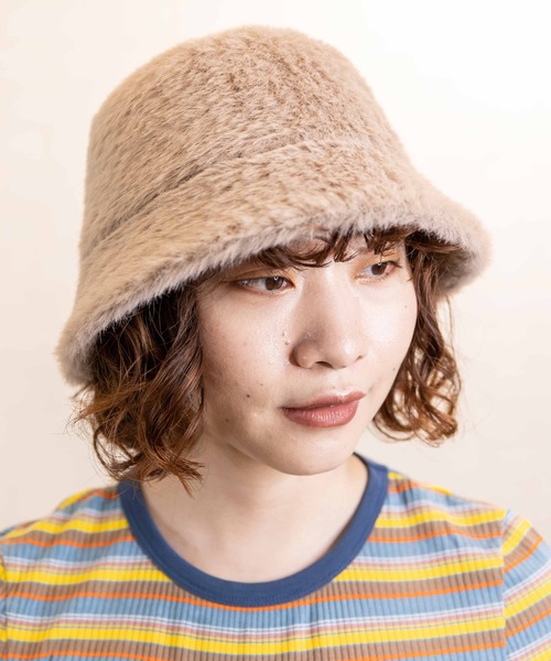 無（ム）の「エコファーサーモバケットハット（ハット・レディース・ブラック/アイボリー/モカ・FREE）」の18枚目の写真