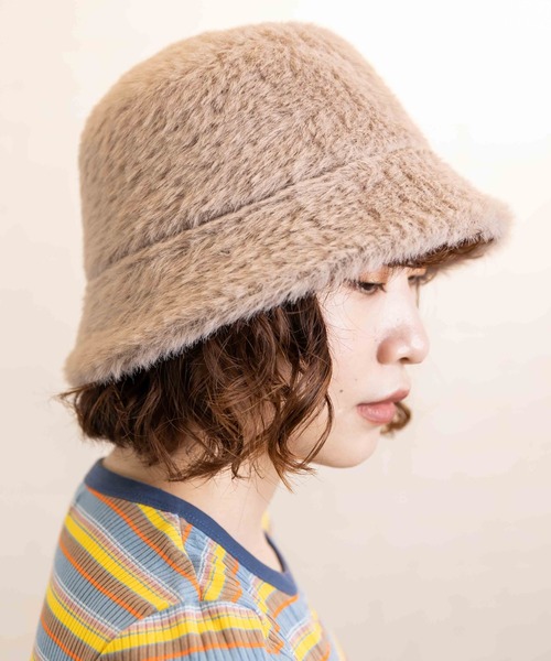 無（ム）の「エコファーサーモバケットハット（ハット・レディース・ブラック/アイボリー/モカ・FREE）」の19枚目の写真