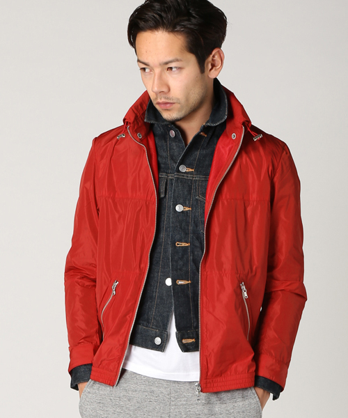 EDIFICE（エディフィス）の「◇コウミツタフタ フードブルゾン（ブルゾン・メンズ・ベージュ/ネイビー/レッド/グリーン・48/46/44/50）」の4枚目の写真