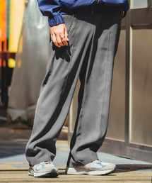 【improves】スーツ生地 ワイド スラックス パンツ