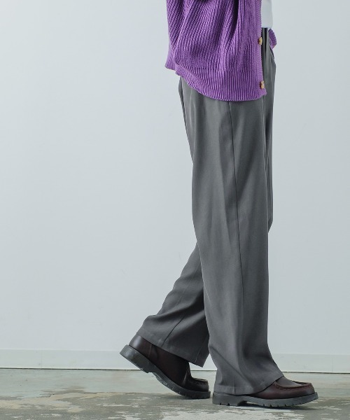 improves(インプローブス)の「【improves】スーツ生地 ワイド スラックス パンツ(スラックス・メンズ・ブラック/ブラウン/グレー・MEDIUM/LARGE)」の10枚目の写真