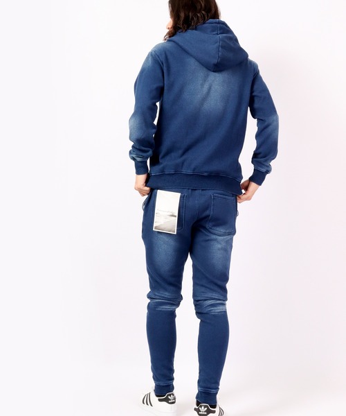 EVOLUTION(エボリューション)の「Indigo shaggy lined jogger pants / インディゴ 裏シャギージョガーパンツ unisex(その他パンツ・メンズ・サックスブルー/ネイビー・XL/XXL/L/M)」の17枚目の写真