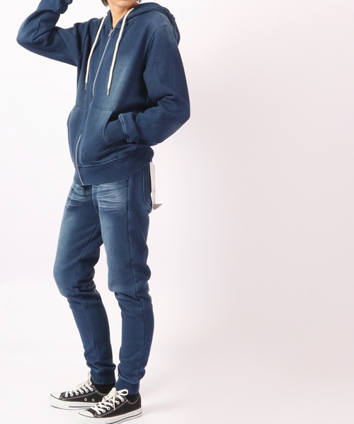 EVOLUTION(エボリューション)の「Indigo shaggy lined jogger pants / インディゴ 裏シャギージョガーパンツ unisex(その他パンツ・メンズ・サックスブルー/ネイビー・XL/XXL/L/M)」の7枚目の写真