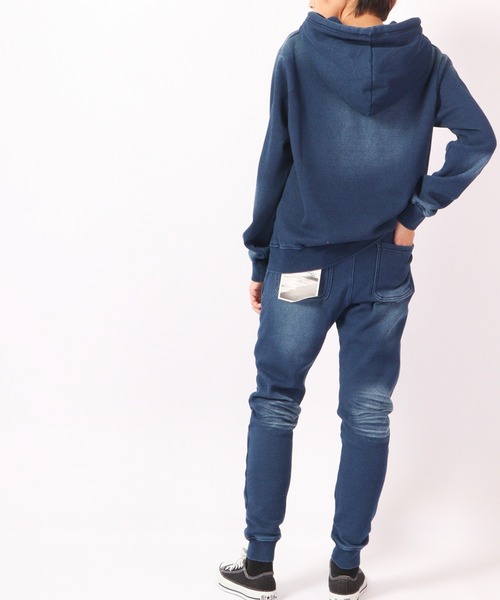 EVOLUTION(エボリューション)の「Indigo shaggy lined jogger pants / インディゴ 裏シャギージョガーパンツ unisex(その他パンツ・メンズ・サックスブルー/ネイビー・XL/XXL/L/M)」の8枚目の写真