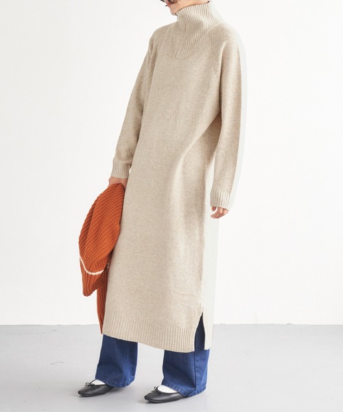 Chaco closet（チャコ クローゼット）の「ハーフジップニットワンピース（ワンピース・レディース・グレー/ブラック/アイボリー・FREE）」の15枚目の写真