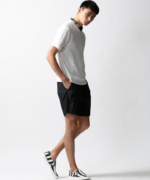 ABAHOUSE（アバハウス）の「ｼﾙﾊﾟﾛﾝｱﾗﾝ ﾆｯﾄTｼｬﾂ（ニット/セーター・メンズ・ホワイト/ブラック/カーキ・3/4/2）」の4枚目の写真