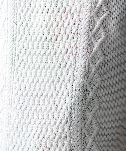 ABAHOUSE（アバハウス）の「ｼﾙﾊﾟﾛﾝｱﾗﾝ ﾆｯﾄTｼｬﾂ（ニット/セーター・メンズ・ホワイト/ブラック/カーキ・3/4/2）」の15枚目の写真