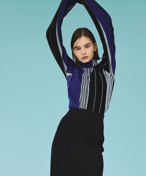 casane（カサネ）の「マルチカラーリブラインニット（ニット/セーター・レディース・ベージュ/グレー/ブラック・FREE）」の18枚目の写真