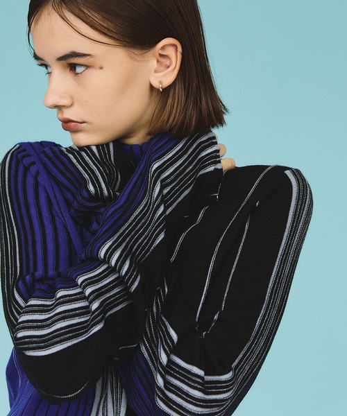 casane（カサネ）の「マルチカラーリブラインニット（ニット/セーター・レディース・ベージュ/グレー/ブラック・FREE）」の20枚目の写真