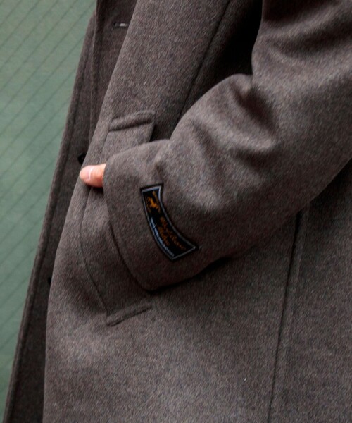 GLOSTER（グロスター）の「【GLOSTER/グロスター】Wool Beaver メルトン チェスターコート（チェスターコート・メンズ・オリーブ/キャメル/ダークネイビー・S/M/L）」の13枚目の写真