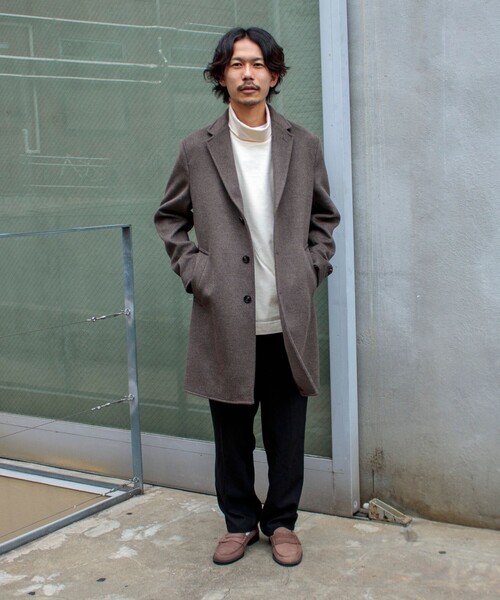 GLOSTER（グロスター）の「【GLOSTER/グロスター】Wool Beaver メルトン チェスターコート（チェスターコート・メンズ・オリーブ/キャメル/ダークネイビー・S/M/L）」の17枚目の写真