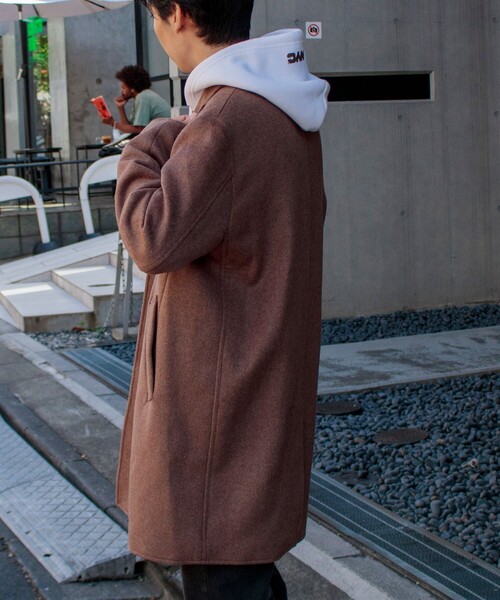 GLOSTER（グロスター）の「【GLOSTER/グロスター】Wool Beaver メルトン チェスターコート（チェスターコート・メンズ・オリーブ/キャメル/ダークネイビー・S/M/L）」の14枚目の写真