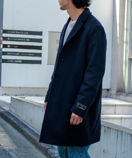 GLOSTER（グロスター）の「【GLOSTER/グロスター】Wool Beaver メルトン チェスターコート（チェスターコート・メンズ・オリーブ/キャメル/ダークネイビー・S/M/L）」の11枚目の写真