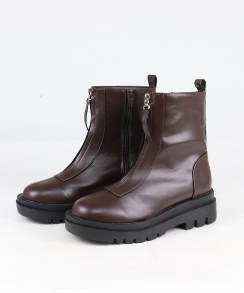 LibertyDoll（リバティードール）の「Liberty doll /  [超軽量]スクエアトゥトラックソール 　フロントジップ　サイドジップショートブーツ (9092)（ブーツ・メンズ・ホワイト/ダークブラウン/ブラック/アイボリー・SS/S/M/L/LL/40/41/42/43/44）」の15枚目の写真