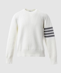 MILANO STITCH CREW NECK PULLOVER IN COTTON W/ 4 BAR STRIPE