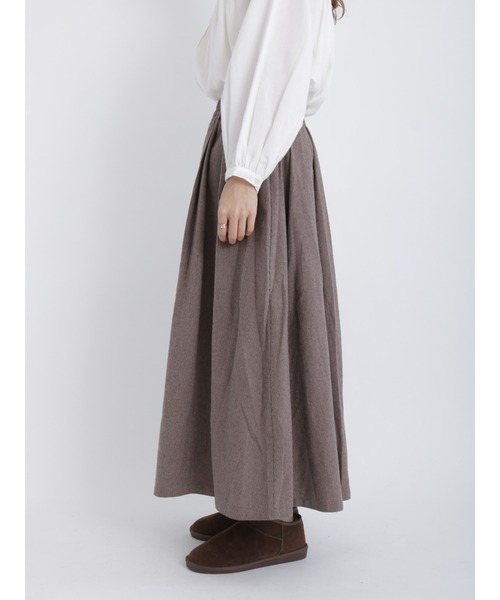 Samansa Mos2（サマンサ モスモス）の「柄アソートタックギャザースカート（スカート・レディース・オフホワイト/ブルー/モカ/チャコール・ﾌﾘ-）」の16枚目の写真