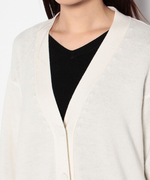 ANAYI（アナイ）の「フェザーヤーンコンビカーディガン（カーディガン/ボレロ・レディース・ブラック/オフホワイト・38/36）」の18枚目の写真