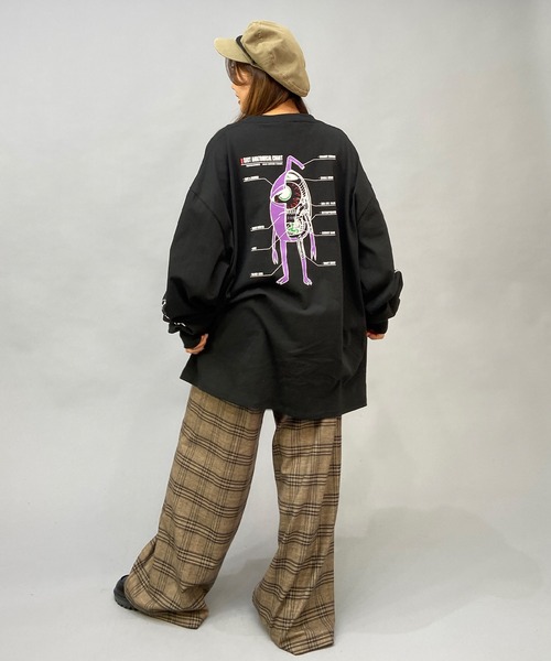 TOY　MACHINE（トイ　マシーン）の「【ムラサキスポーツ限定】TOY MACHINE/トイマシーン ビッグシルエット スリーブプリント バックプリントロンT MTMPDLT2（Tシャツ/カットソー・メンズ・ブラック×ブラック/ホワイト×ブラック/パープル系その他・L/M/XL）」の17枚目の写真