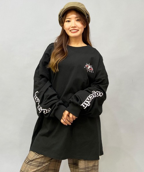 TOY　MACHINE（トイ　マシーン）の「【ムラサキスポーツ限定】TOY MACHINE/トイマシーン ビッグシルエット スリーブプリント バックプリントロンT MTMPDLT2（Tシャツ/カットソー・メンズ・ブラック×ブラック/ホワイト×ブラック/パープル系その他・L/M/XL）」の11枚目の写真