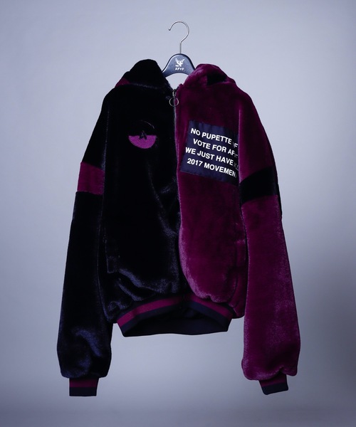 AFYF（エーエフワイエフ）の「AFYF FUR HOOD BLOUSON/ファーフードブルゾン（ブルゾン・メンズ・ブラック/ブラック×グリーン/ホワイト×ブラック/ブラック×パープル・FREE）」の8枚目の写真