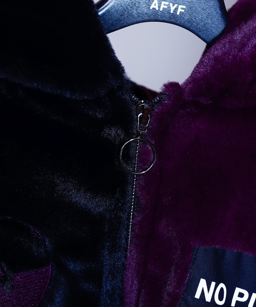 AFYF（エーエフワイエフ）の「AFYF FUR HOOD BLOUSON/ファーフードブルゾン（ブルゾン・メンズ・ブラック/ブラック×グリーン/ホワイト×ブラック/ブラック×パープル・FREE）」の10枚目の写真