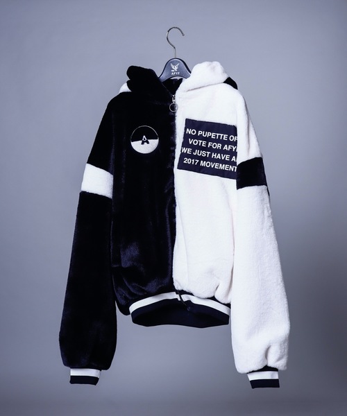 AFYF（エーエフワイエフ）の「AFYF FUR HOOD BLOUSON/ファーフードブルゾン（ブルゾン・メンズ・ブラック/ブラック×グリーン/ホワイト×ブラック/ブラック×パープル・FREE）」の18枚目の写真