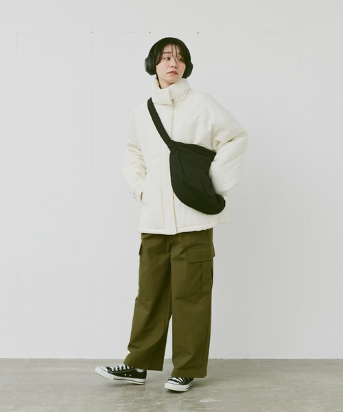 flaner（フラネ）の「nylon shoulder bag/ナイロンショルダーバッグ（ショルダーバッグ・レディース・ホワイト/ブラック・FREE）」の4枚目の写真