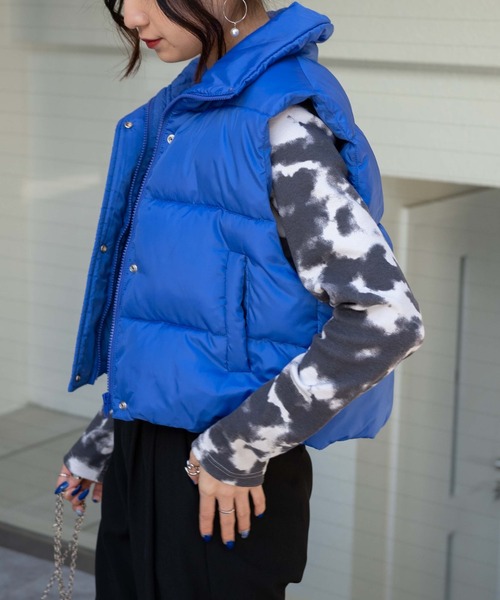 WEGO（ウィゴー）の「WEGO/ショートパデッドベスト（ダウンベスト・レディース・ホワイト/ブルー/ブラック・FREE）」の21枚目の写真