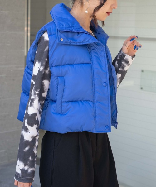 WEGO（ウィゴー）の「WEGO/ショートパデッドベスト（ダウンベスト・レディース・ホワイト/ブルー/ブラック・FREE）」の5枚目の写真