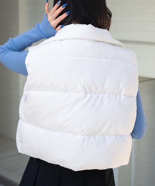 WEGO（ウィゴー）の「WEGO/ショートパデッドベスト（ダウンベスト・レディース・ホワイト/ブルー/ブラック・FREE）」の20枚目の写真