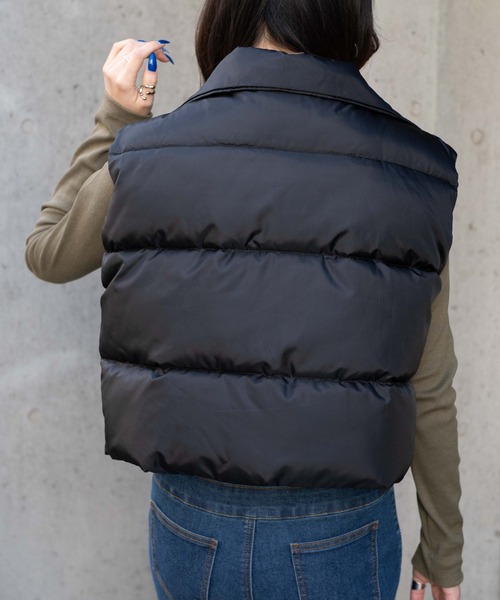 WEGO（ウィゴー）の「WEGO/ショートパデッドベスト（ダウンベスト・レディース・ホワイト/ブルー/ブラック・FREE）」の9枚目の写真