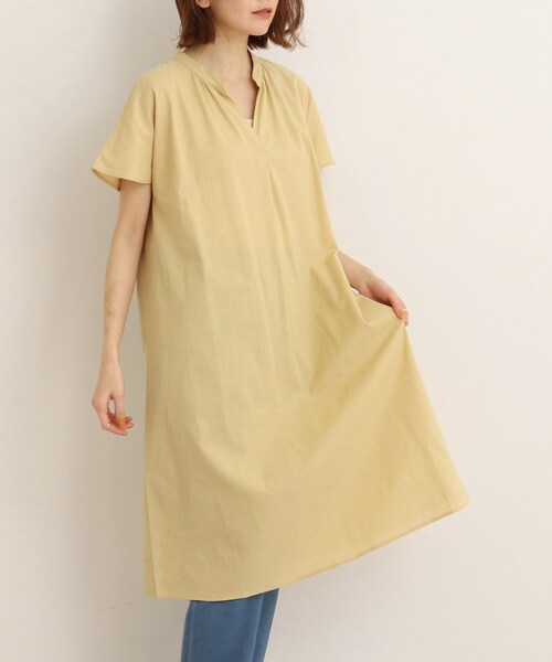 SHOO・LA・RUE(シューラルー)の「◆【UVカット/抗菌防臭/吸水速乾】大人のためのフレンチリネンブレンド ワンピース(ワンピース・レディース・ブルー/ブラック系2/アイボリー系2/ブルー系7/ピンク系/ブラック/ライトブルー/グリーン/イエロー・00)」の9枚目の写真