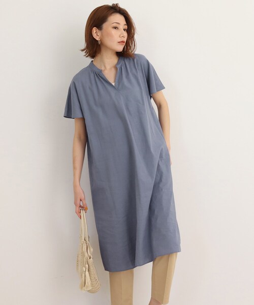 SHOO・LA・RUE(シューラルー)の「◆【UVカット/抗菌防臭/吸水速乾】大人のためのフレンチリネンブレンド ワンピース(ワンピース・レディース・ブルー/ブラック系2/アイボリー系2/ブルー系7/ピンク系/ブラック/ライトブルー/グリーン/イエロー・00)」の7枚目の写真