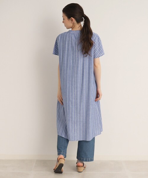 SHOO・LA・RUE(シューラルー)の「◆【UVカット/抗菌防臭/吸水速乾】大人のためのフレンチリネンブレンド ワンピース(ワンピース・レディース・ブルー/ブラック系2/アイボリー系2/ブルー系7/ピンク系/ブラック/ライトブルー/グリーン/イエロー・00)」の12枚目の写真