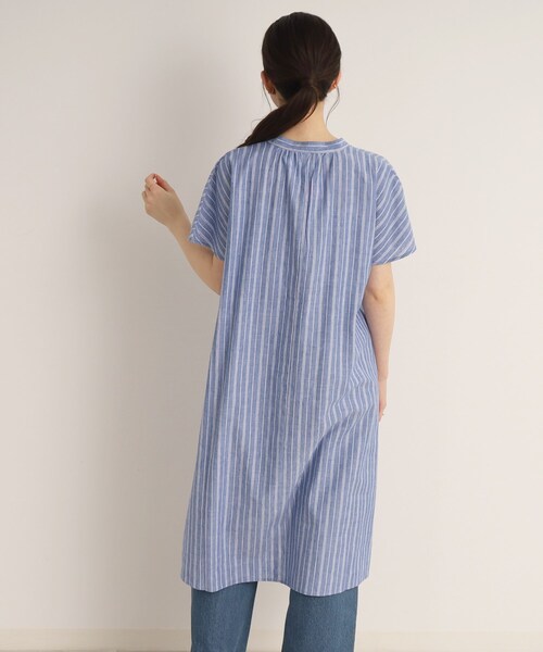 SHOO・LA・RUE(シューラルー)の「◆【UVカット/抗菌防臭/吸水速乾】大人のためのフレンチリネンブレンド ワンピース(ワンピース・レディース・ブルー/ブラック系2/アイボリー系2/ブルー系7/ピンク系/ブラック/ライトブルー/グリーン/イエロー・00)」の15枚目の写真