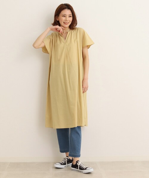 SHOO・LA・RUE(シューラルー)の「◆【UVカット/抗菌防臭/吸水速乾】大人のためのフレンチリネンブレンド ワンピース(ワンピース・レディース・ブルー/ブラック系2/アイボリー系2/ブルー系7/ピンク系/ブラック/ライトブルー/グリーン/イエロー・00)」の16枚目の写真