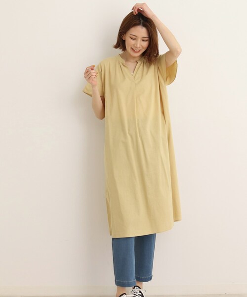 SHOO・LA・RUE(シューラルー)の「◆【UVカット/抗菌防臭/吸水速乾】大人のためのフレンチリネンブレンド ワンピース(ワンピース・レディース・ブルー/ブラック系2/アイボリー系2/ブルー系7/ピンク系/ブラック/ライトブルー/グリーン/イエロー・00)」の19枚目の写真