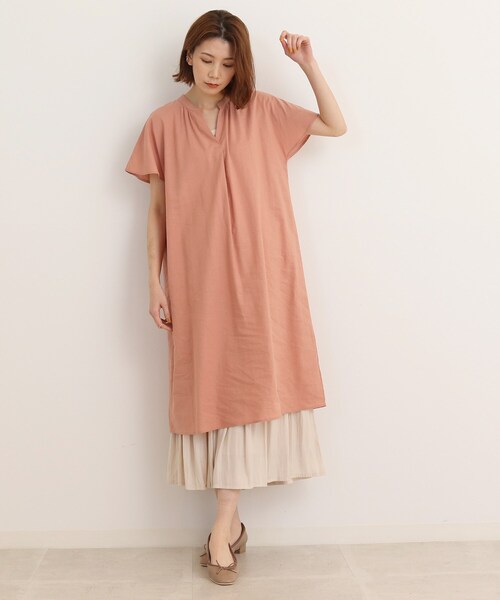 SHOO・LA・RUE(シューラルー)の「◆【UVカット/抗菌防臭/吸水速乾】大人のためのフレンチリネンブレンド ワンピース(ワンピース・レディース・ブルー/ブラック系2/アイボリー系2/ブルー系7/ピンク系/ブラック/ライトブルー/グリーン/イエロー・00)」の22枚目の写真