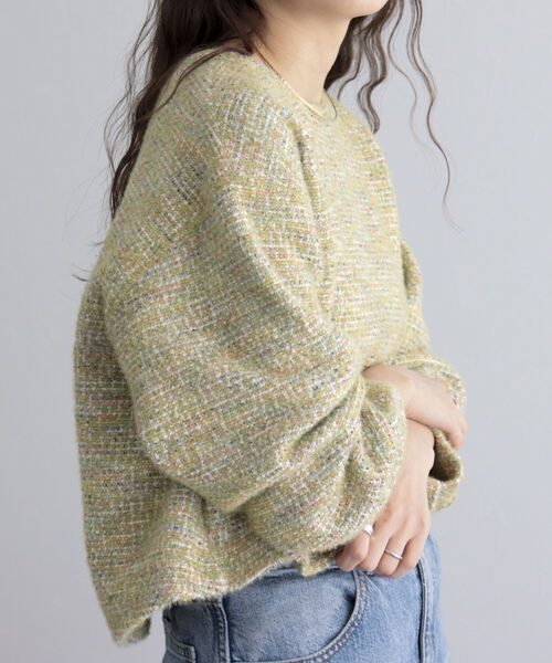 fredy emue（フレディエミュ）の「ファンシーニットソークロップドプルオーバー（Tシャツ/カットソー・レディース・イエロー/グレー/ライトパープル・38）」の3枚目の写真