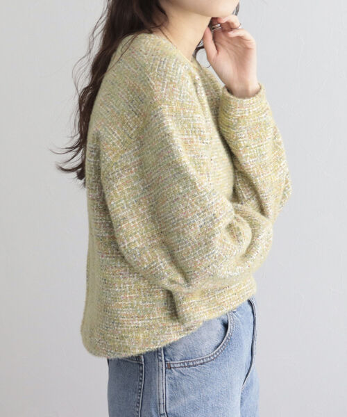 fredy emue（フレディエミュ）の「ファンシーニットソークロップドプルオーバー（Tシャツ/カットソー・レディース・イエロー/グレー/ライトパープル・38）」の6枚目の写真