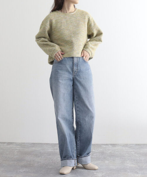 fredy emue（フレディエミュ）の「ファンシーニットソークロップドプルオーバー（Tシャツ/カットソー・レディース・イエロー/グレー/ライトパープル・38）」の13枚目の写真