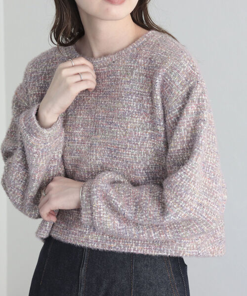 fredy emue（フレディエミュ）の「ファンシーニットソークロップドプルオーバー（Tシャツ/カットソー・レディース・イエロー/グレー/ライトパープル・38）」の16枚目の写真