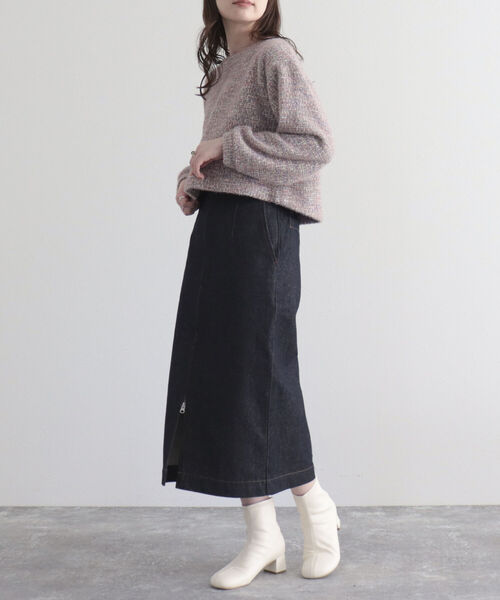 fredy emue（フレディエミュ）の「ファンシーニットソークロップドプルオーバー（Tシャツ/カットソー・レディース・イエロー/グレー/ライトパープル・38）」の21枚目の写真