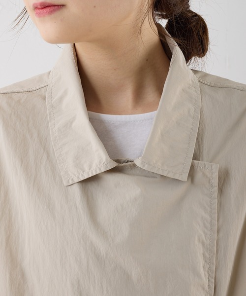 PUAL CE CIN（ピュアルセシン）の「撥水ナイロンチェスターコート（チェスターコート・レディース・ベージュ/グレー・FREE）」の6枚目の写真