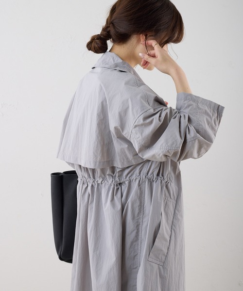 PUAL CE CIN（ピュアルセシン）の「撥水ナイロンチェスターコート（チェスターコート・レディース・ベージュ/グレー・FREE）」の14枚目の写真