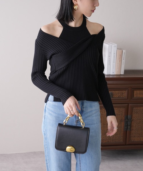 IAMUSE(アイアミューズ)の「〈SETアイテム〉オフショルダー×アメスリセットニットトップス S0913【IAMUSE】(ニット/セーター・レディース・ホワイト/グレー/ブラック・FREE)」の19枚目の写真