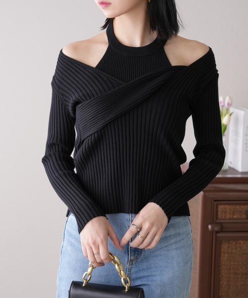 IAMUSE(アイアミューズ)の「〈SETアイテム〉オフショルダー×アメスリセットニットトップス S0913【IAMUSE】(ニット/セーター・レディース・ホワイト/グレー/ブラック・FREE)」の20枚目の写真