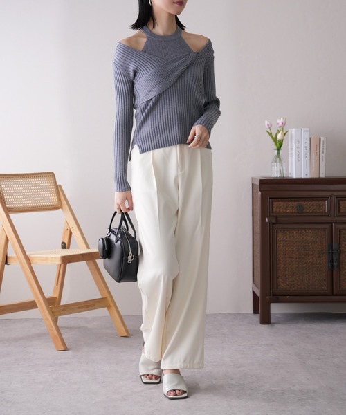 IAMUSE(アイアミューズ)の「〈SETアイテム〉オフショルダー×アメスリセットニットトップス S0913【IAMUSE】(ニット/セーター・レディース・ホワイト/グレー/ブラック・FREE)」の21枚目の写真