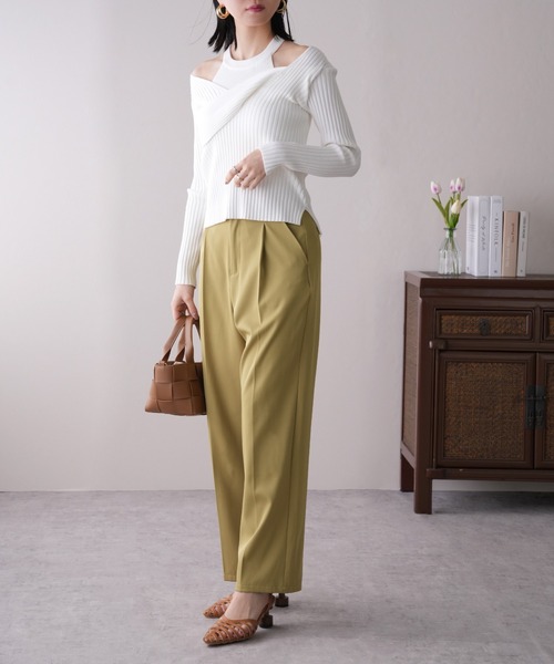 IAMUSE(アイアミューズ)の「〈SETアイテム〉オフショルダー×アメスリセットニットトップス S0913【IAMUSE】(ニット/セーター・レディース・ホワイト/グレー/ブラック・FREE)」の8枚目の写真