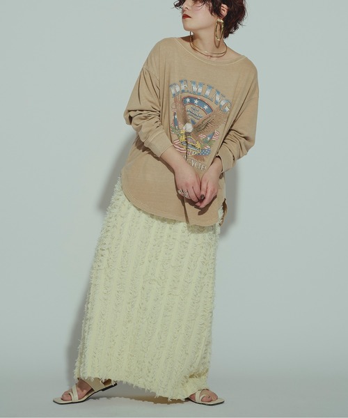 GOOD ROCK SPEED(グッドロックスピード)の「【GOOD ROCK SPEED】EAGLE L/S tee(Tシャツ/カットソー・レディース・ブラック/ベージュ・FREE)」の10枚目の写真